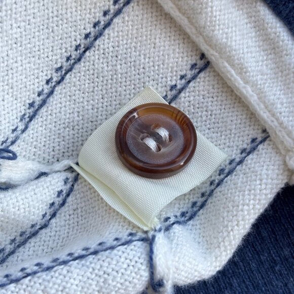 Wendi Reed Men's Cashmere Cotton Cardigan Sweater 1 S Stripe Button V-Neck - Picture 13 of 16
